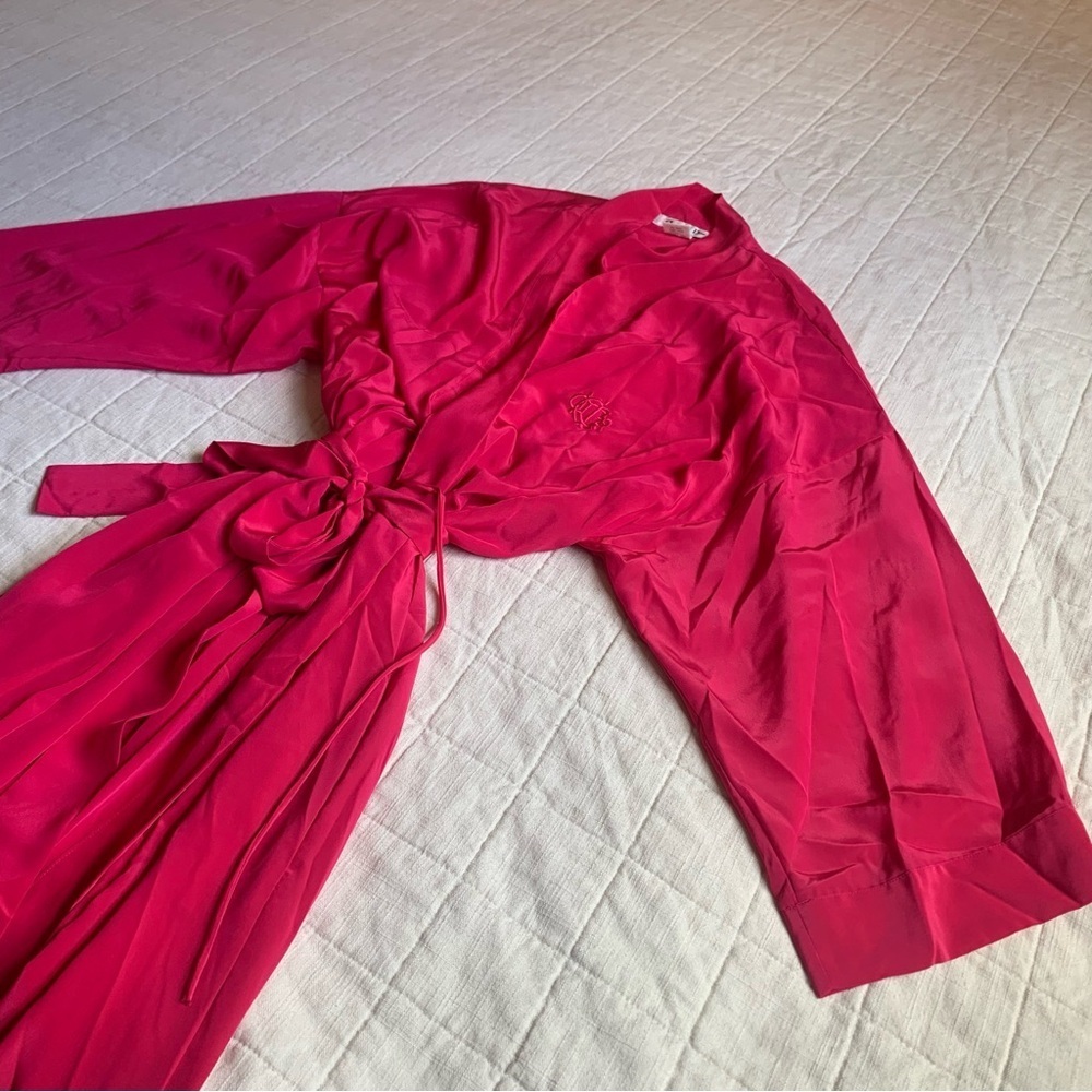 Vintage Christian Dior Full Length Fuschia Robe Size Small - Picture 2 of 6
